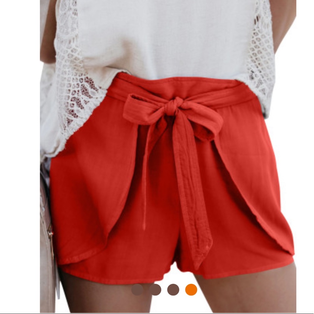 Drawstring sash waist tie shorts